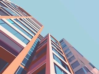 现代建筑透视与天空